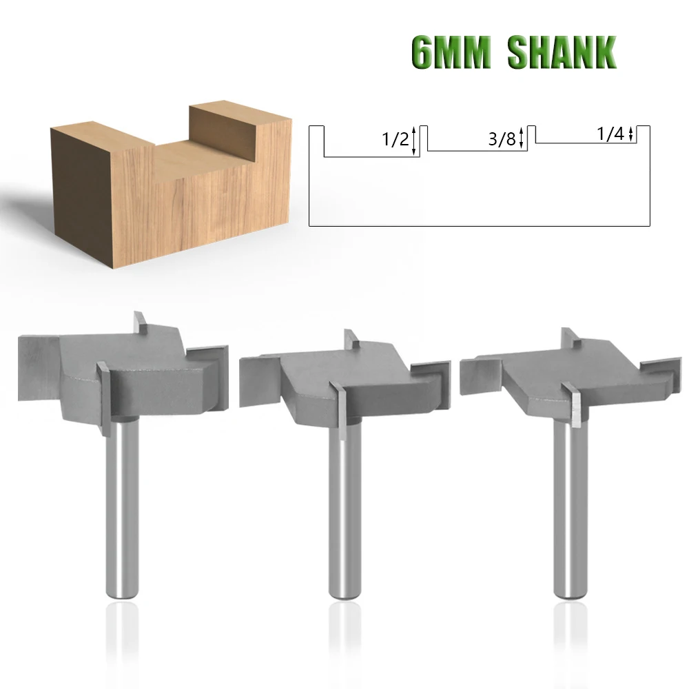 ALPHA 6MM Shank 4 Flute Body Plane Tool Slab Flattening T Slot Router Bits