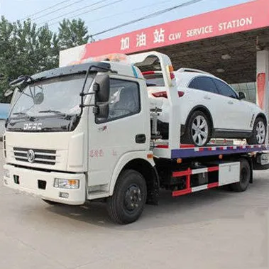 
4 ton Dongfeng car carrier hydruaulic flatbed road rescue wrecker tow truck 