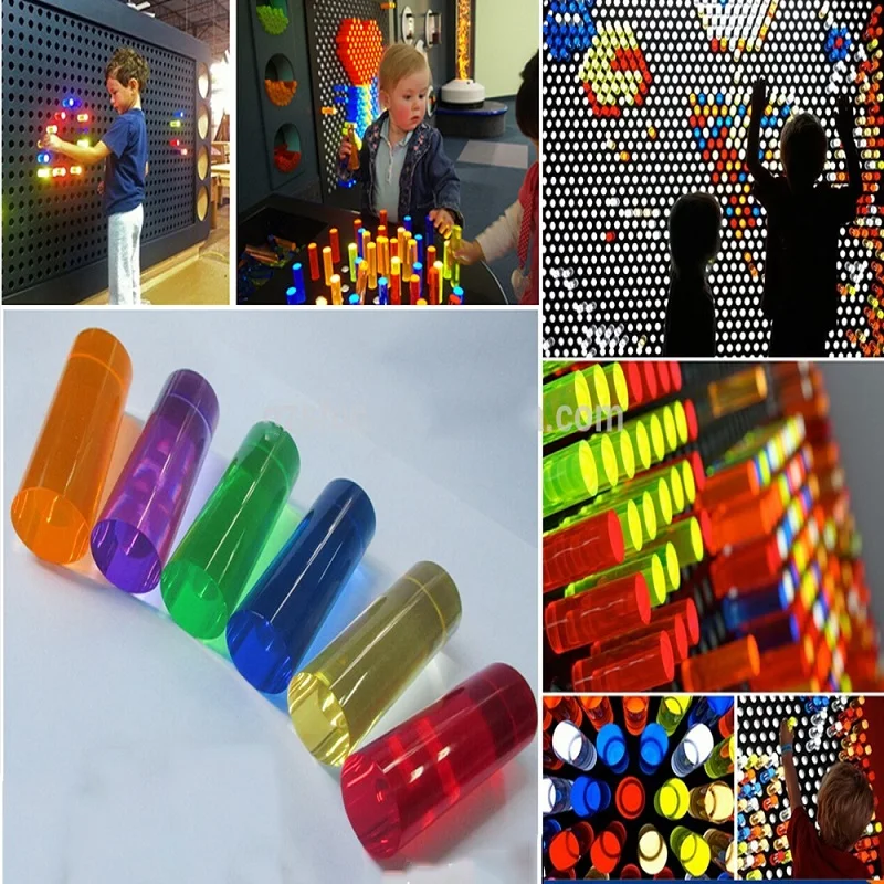 Naxilai Led Lighting Colored Acrylic Rod Plastic Bar 25mm Diameter and 70mm Length 26pcs for Peg Board