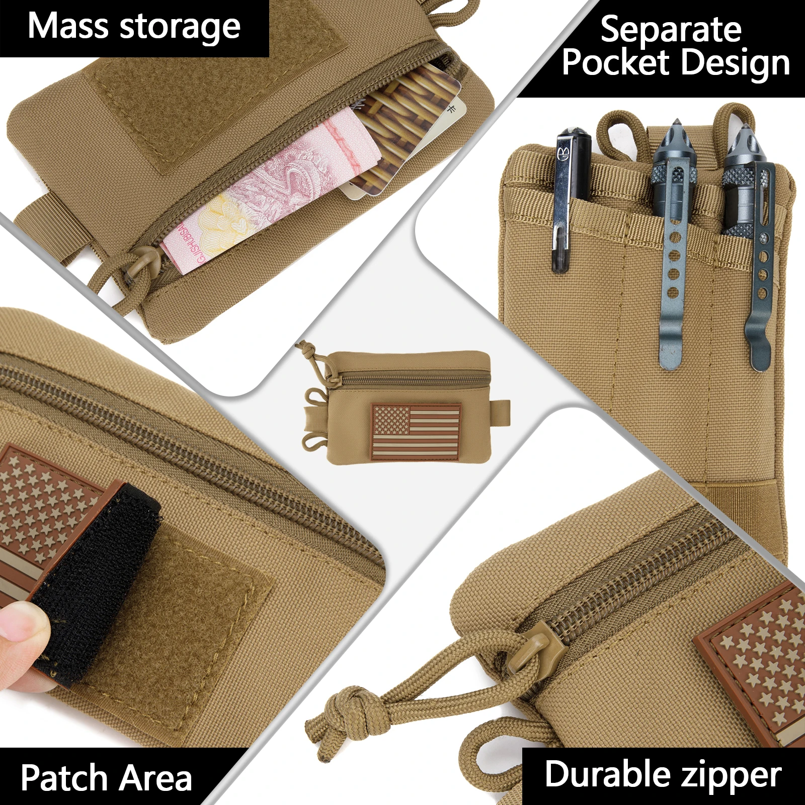 Mini Wallet Key Card Carrier Holder Small Travel Camping Hiking Hunting Accessories Waterproof Waist Bag EDC Tactical Pouch Bag
