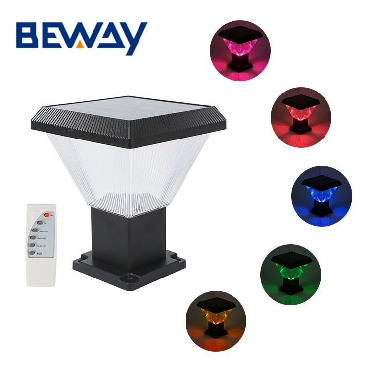 High Quality Energy Saving Garden IP65 Waterproof Aluminum Black 30W Pillar Solar Led Gate Lamp