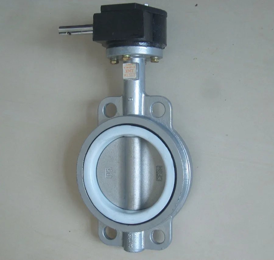 OEM DN50 Manual Double Flange Butterfly Valve Water Oil Gas Sensitive Non-Backet for General Application