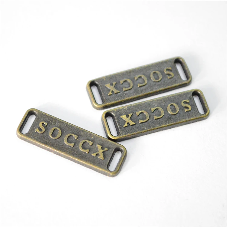 Embossed metal name plates for clothing/garment/bag