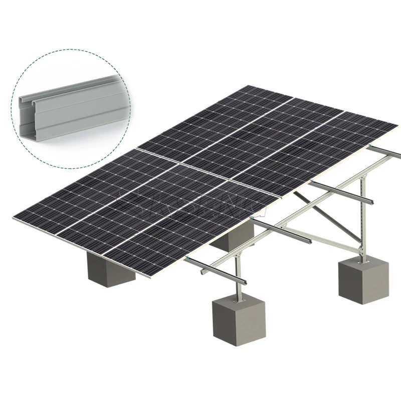 Solar Ground Mounting Bracket Carbon Steel U Shape Pile Solar Ground Bracket Solar Ground Mounting System