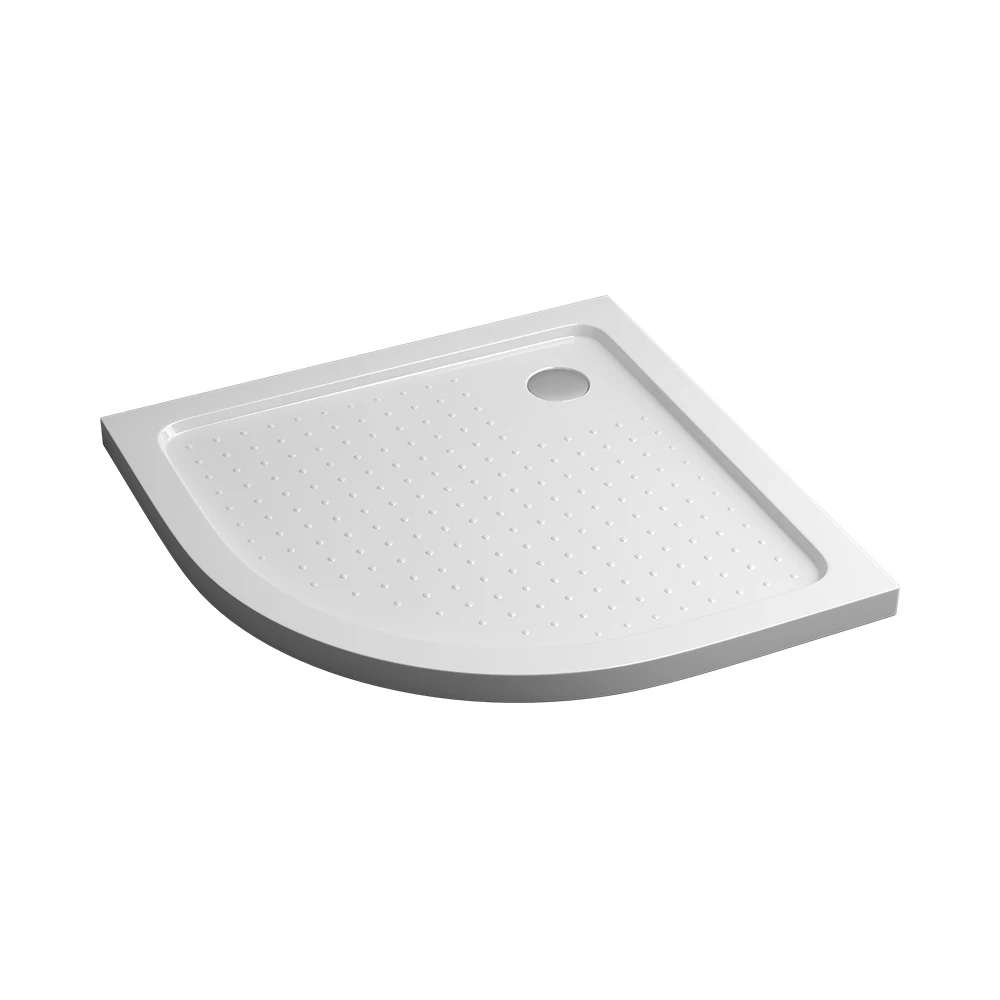 Wetroom Shower Tray White Color ABS Material Sector Shape Enclosure Panel
