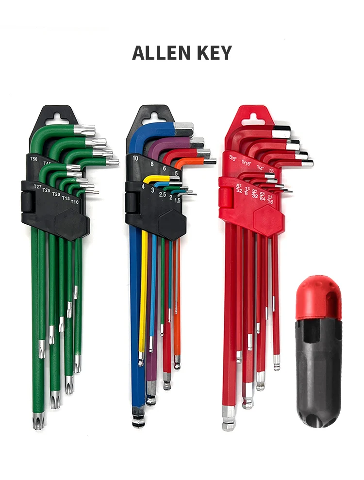 plum blossom hexagon mechanic metric premium torx key allen long arm ball end allen wrench set