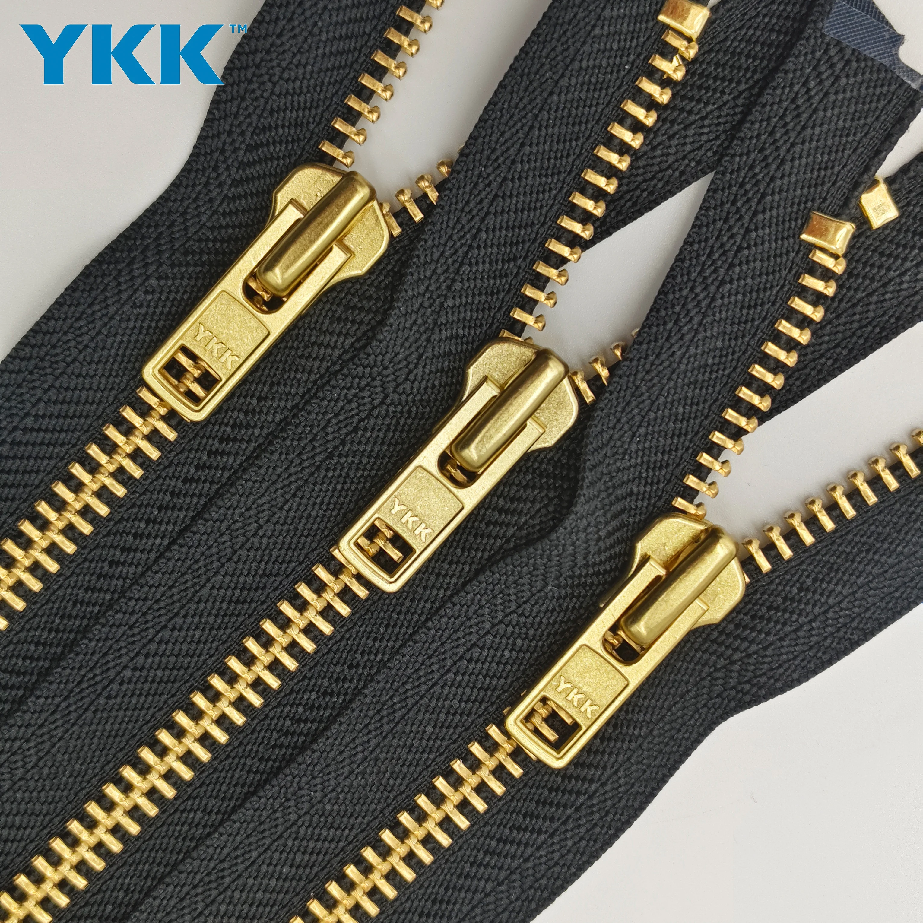 Застежка-молния YKK изготовленная на заказ Золотая пуловер застежка-молния с открытым концом для спецодежды и куртки