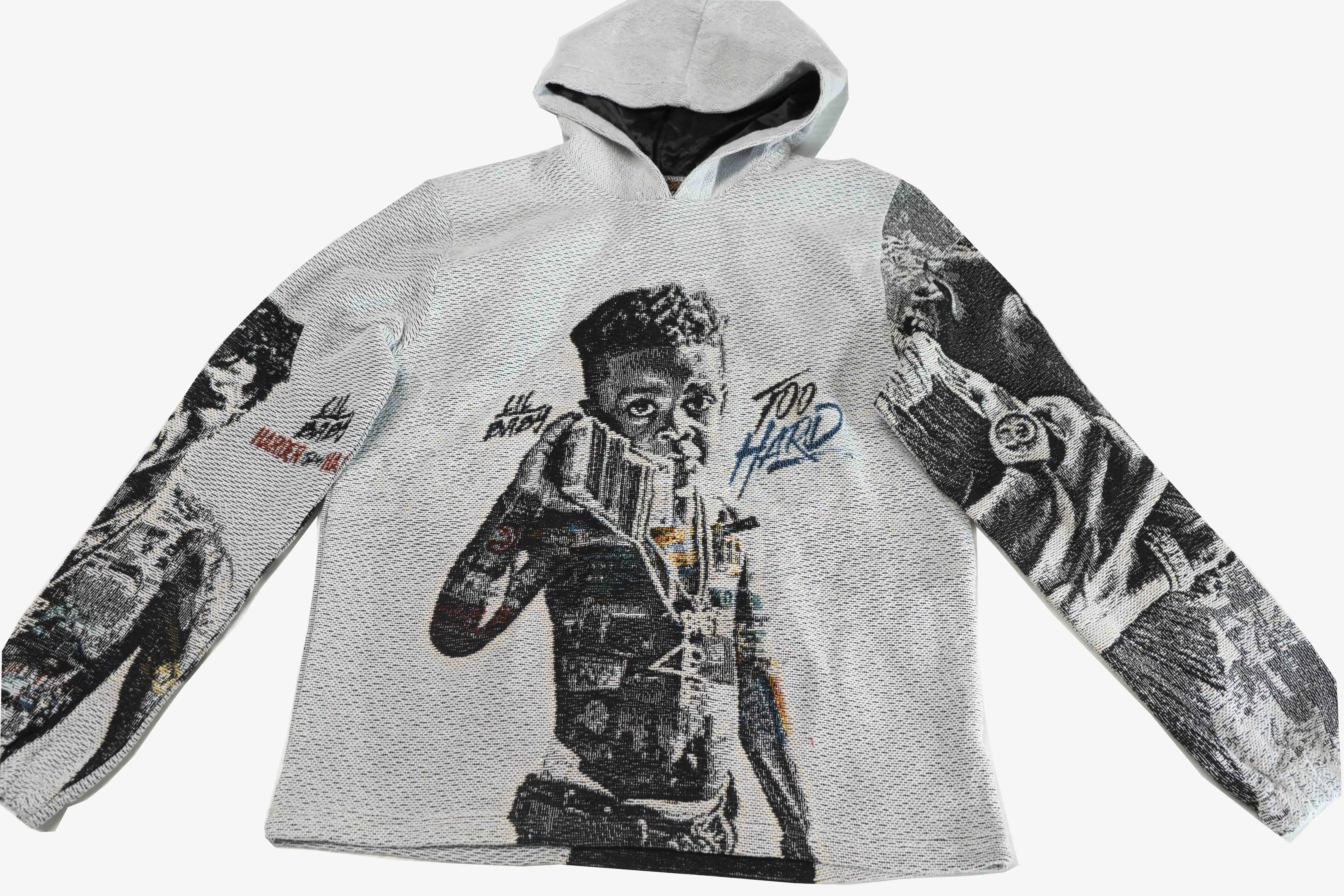 Custom Manufacture Embroidered Tapestry Hoodie Men Blanket Sweatshirts