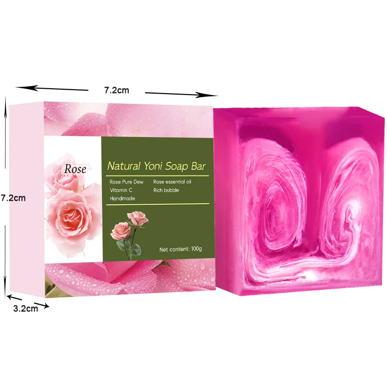 Yoni Soap Bars 100% Handmade Natural Yoni Bar Rose Strawberry Wash PH Balanced & V Cleansing Bar Soap for Women