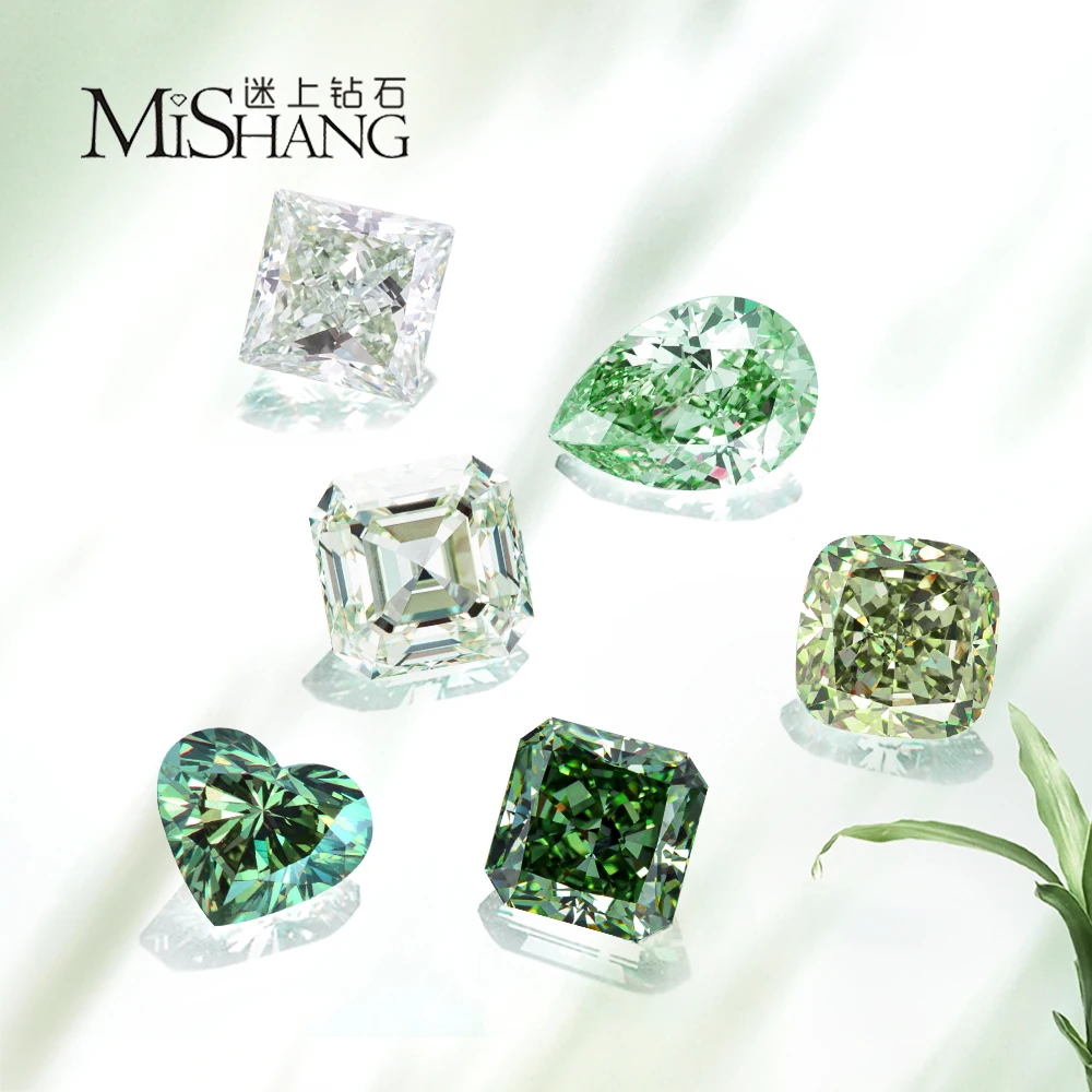 Fancy Intense Greyish Green Lab Diamonds Wholesale CVD HPHT Loose Grown Diamond