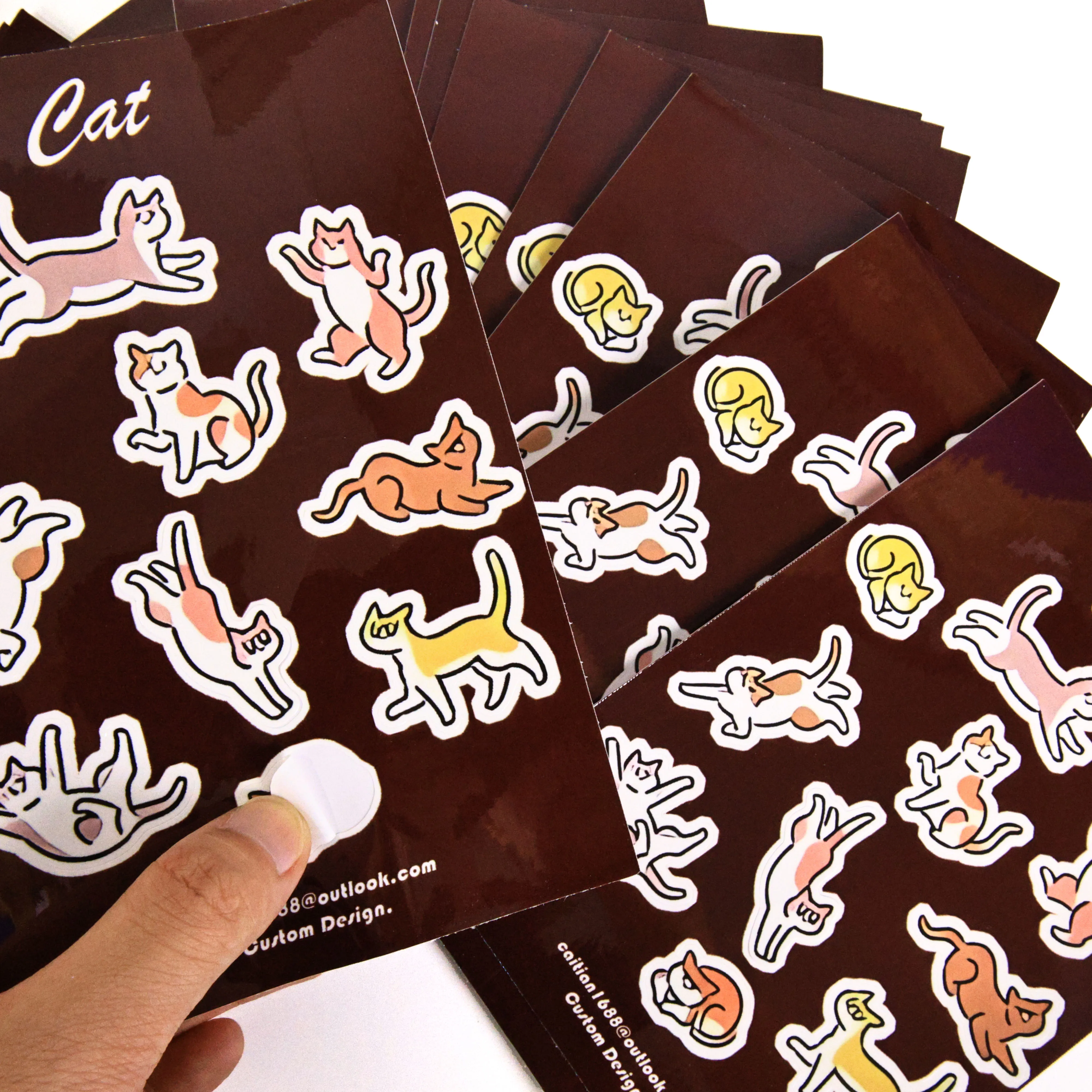 Stickers Sheet Custom Cartoon Stickers Custom Printed Die Cut Vinyl Kiss Cut Stickers Self-Adhesive Waterproof High Printing