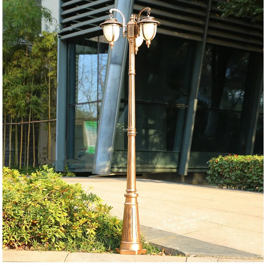 220V Wholesale IP65 waterproof outdoor street lamp 2-5M high pole European style glass ball landscape E27 E26 garden lamp