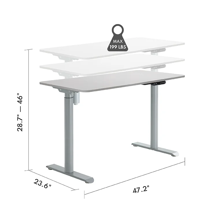 stand up high speed electric height adjustable smart monitor executive office computer laptop 2 legs desk frame commercial