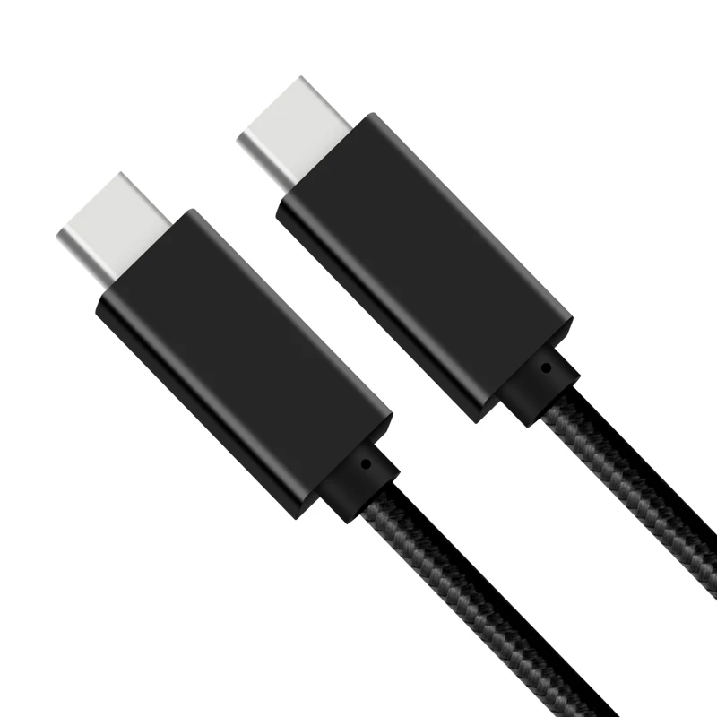 
Black aluminum shell black sleeve braided type c to type c cable usb 3.1 Gen 2 10Gbps 