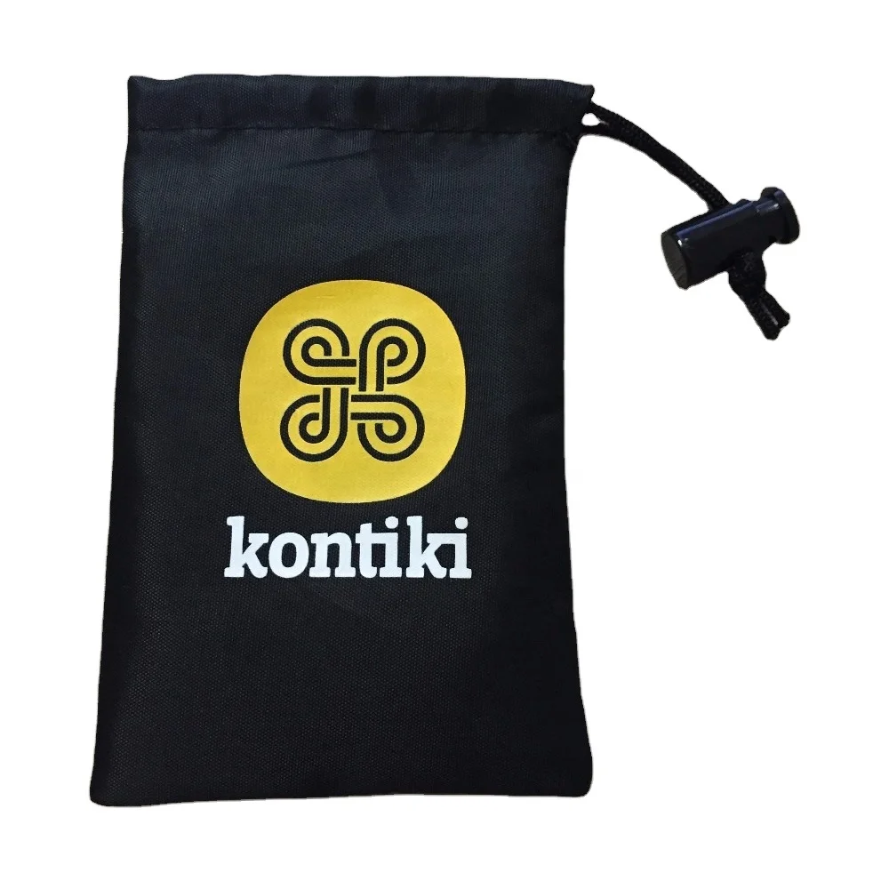 2024 Wholesale Factory Custom Logo Small Drawstring Bag 210d Black Polyester Jewelry Gift Packaging Bag Nylon Drawstring Pouch