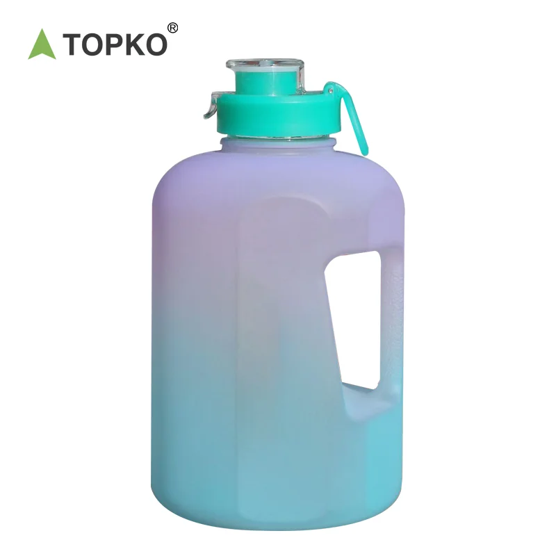 TOPKO 2.2L Пользовательский логотип 2,2 л большая емкость пластиковая бутылка для воды тонна ведро для фитнеса бутылка для воды