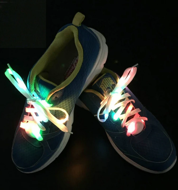  LED Sport Shoe Laces Flash Light Glow Stick Strap Shoelaces Disco Party Club 4 Colors Hot Selling