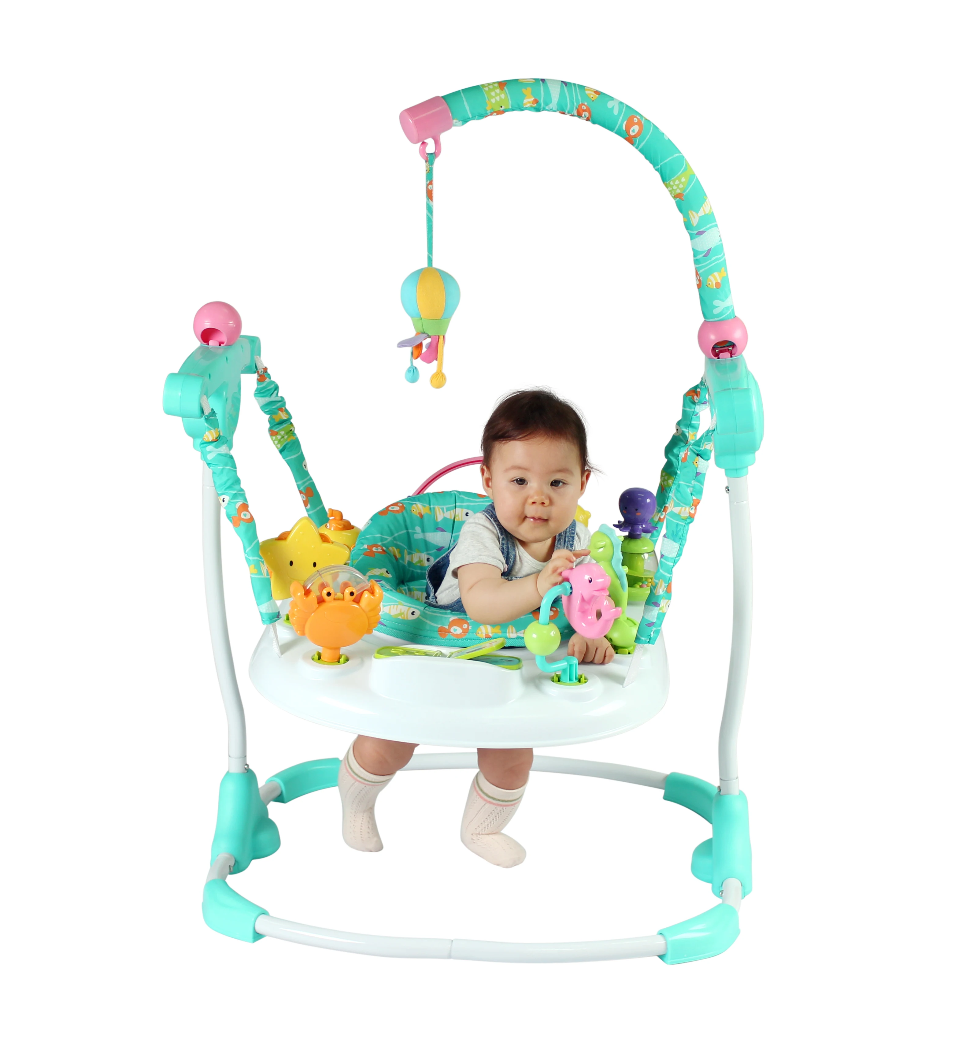 Wholesale Water World Jumperoo Activity Center Foldable and Adjustable Baby Bouncer with Music EN Certified