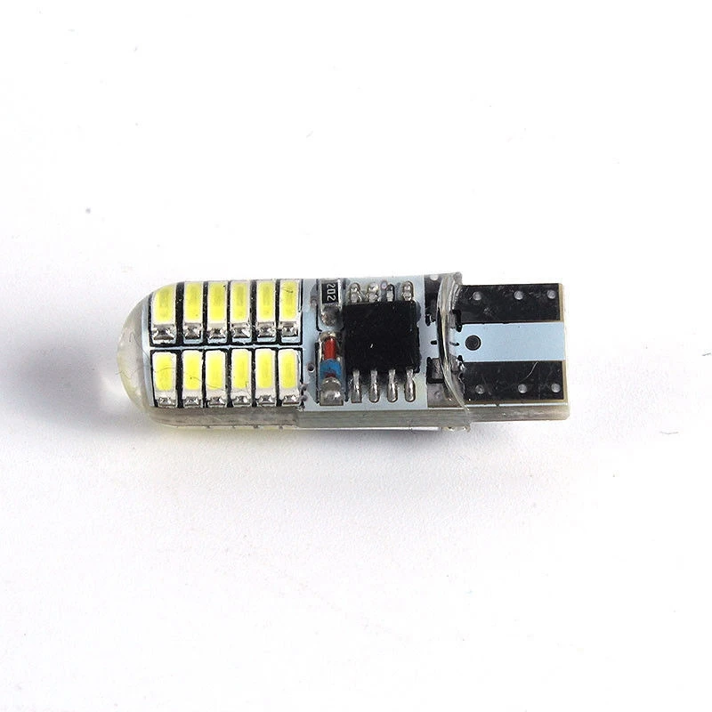 canbus T10 W5W Silicone Case 24 SMD 3014 LED Car Reading Light 192 168 501 24SMD 24 LED Auto Wedge Bulb Parking Lamps 12V