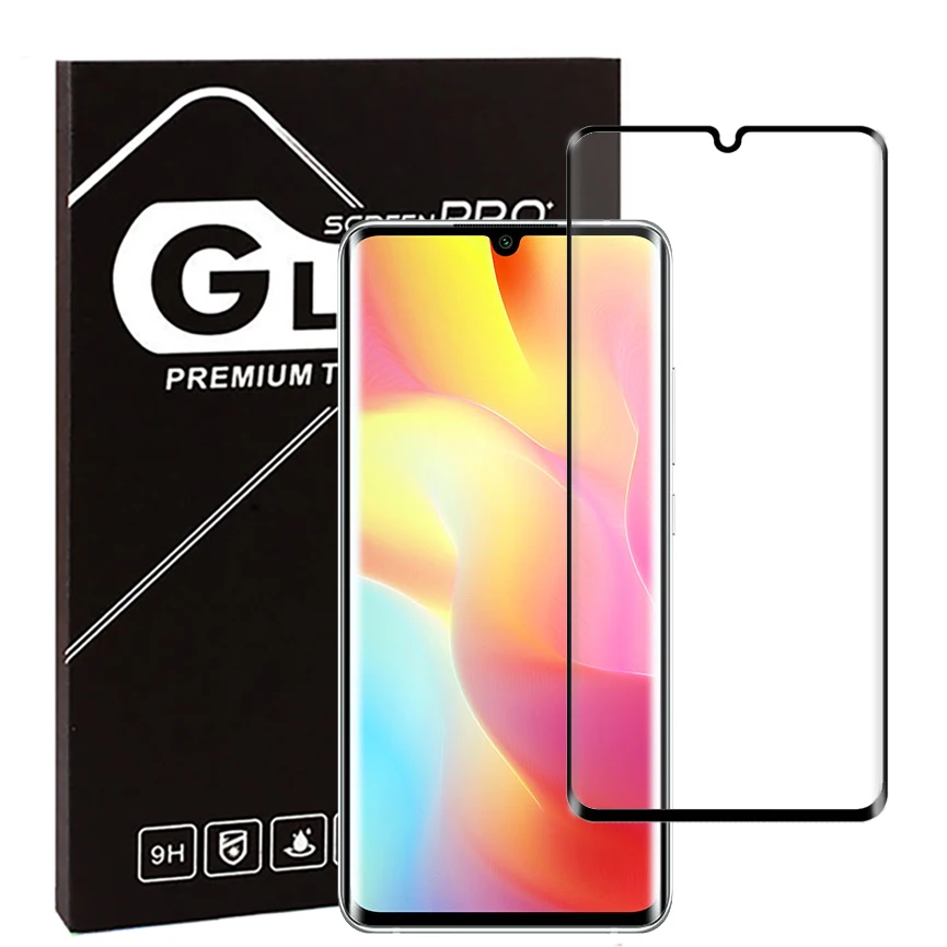 
0.26mm 9H 3D Explosion-proof Full Screen Curved Heat Bending Tempered Glass Screen Protector For Xiaomi Note 10 Pro Lite 