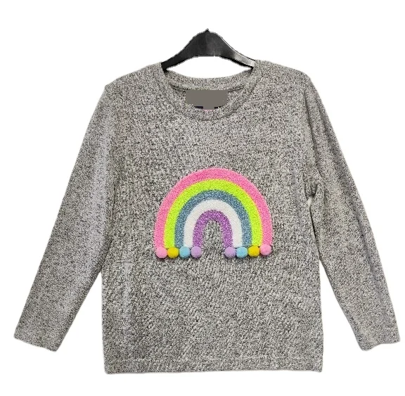 
3d Casual T-shirt For Kids Girls Rainbow Crew Long Sleeve Girls Kids T-shirt 