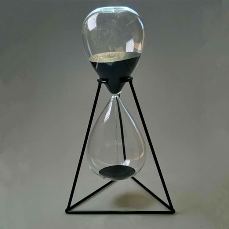 Elegant 30 minute sand timer with metal frame decoration