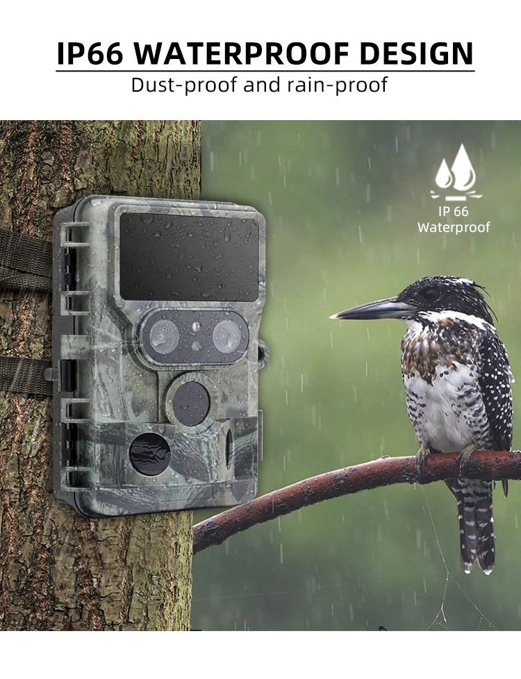 4K 48MP 13MP SONY Native Sensor WiFi Bluetooth Wild Game Trail Camera with 850nm LEDs 65ft Detection Range for Hunting