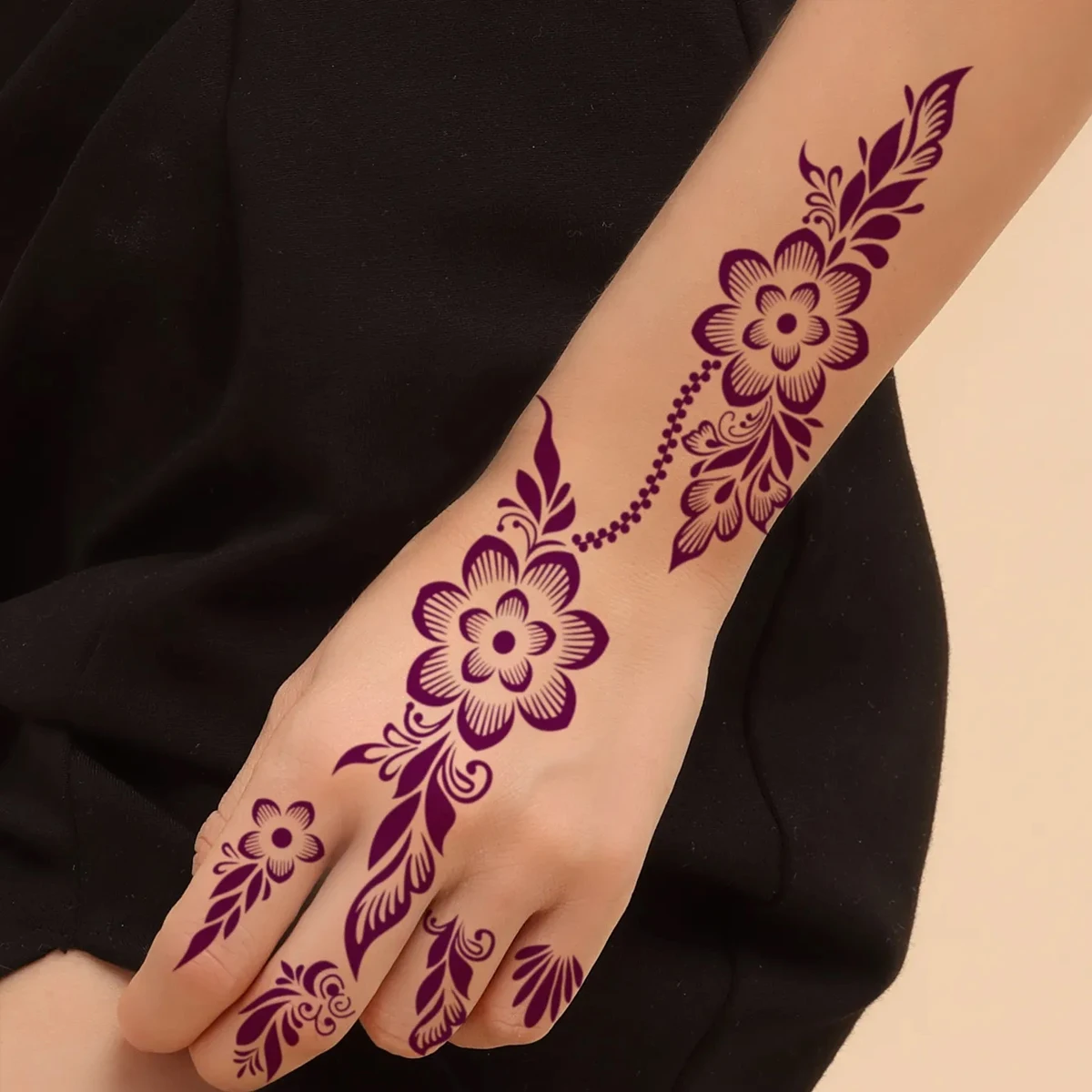 Wholesale Painted Tattoo Stencils Rose Hollow tattoo stickers Out Indian Henna Body Art tattoo supplies Stickers