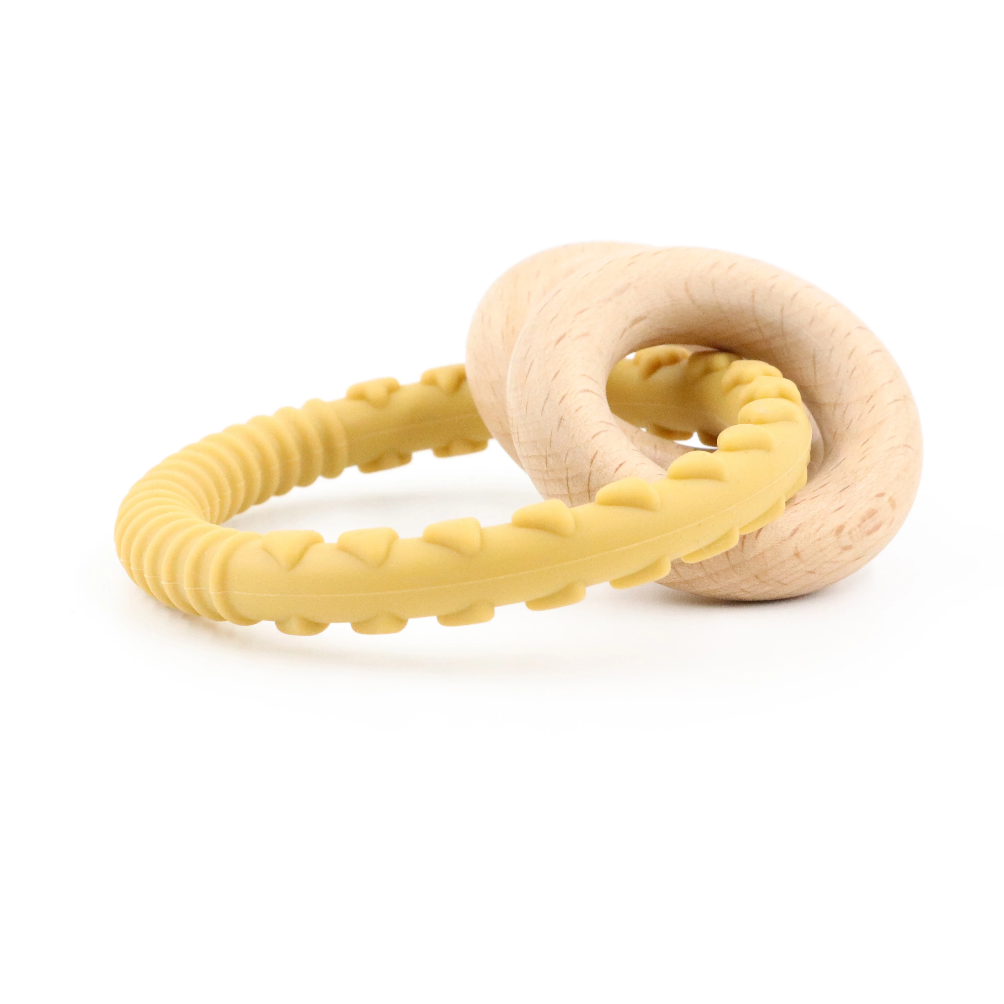 Натуральное большое деревянное кольцо, детская погремушка, экологически чистое Силиконовое детское кольцо-прорезыватель, погремушка