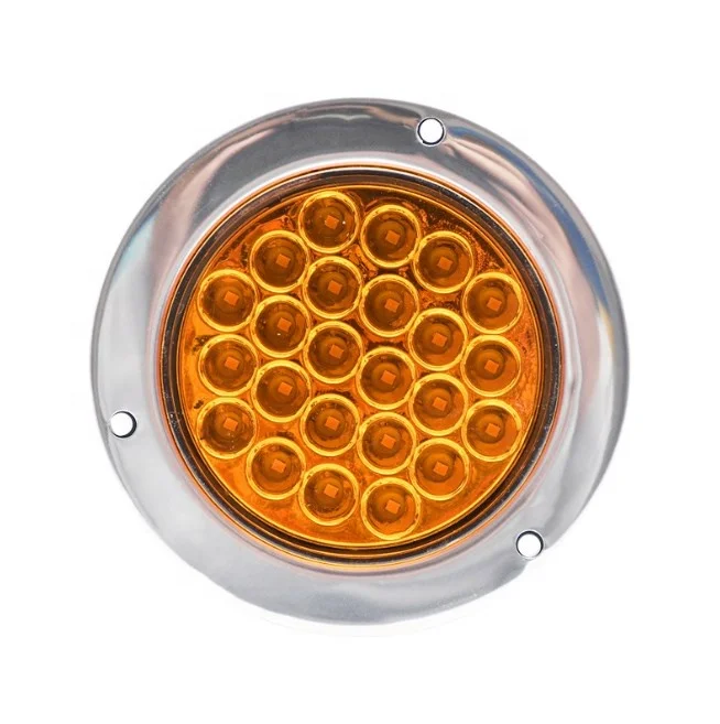 DC12V 24V 16led and 24 led round led lamp for truck vehicle taillight 3.2W 4.8W red / yellow / white color