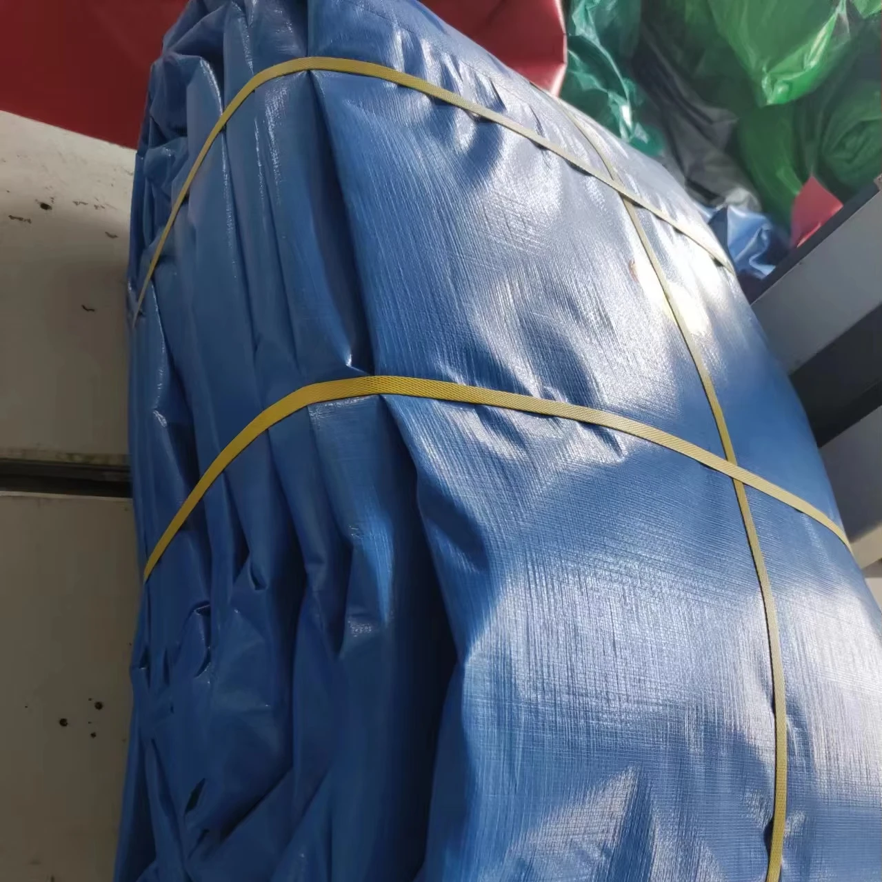 Blue Virgin Material Tarp Roof Custom Printed Trailer Tarp Car Tarpaulin Roll