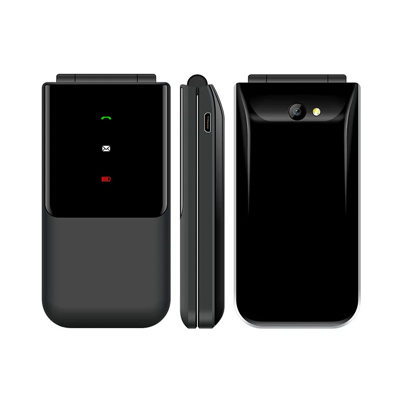Color three color clamshell feature phone GSM dual card dual standby color screen elder mobile phone cheap mobile phone