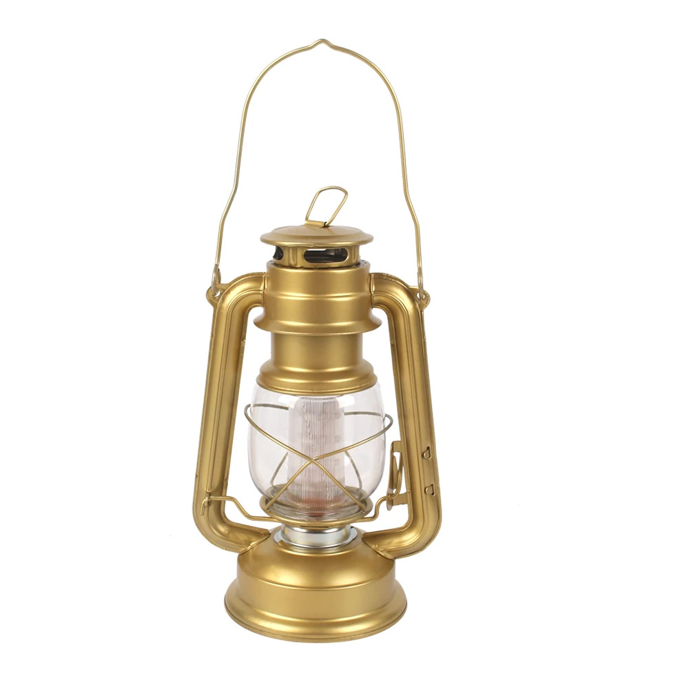 golden metal hurricane lantern light handheld oil lamp retro kerosene lamp camping