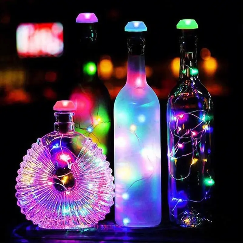 
Solar Led Wine Bottle Light Birthday Party String Lamp Outdoor Home Garden Party Copper Wire Decoration Waterproof Lights 