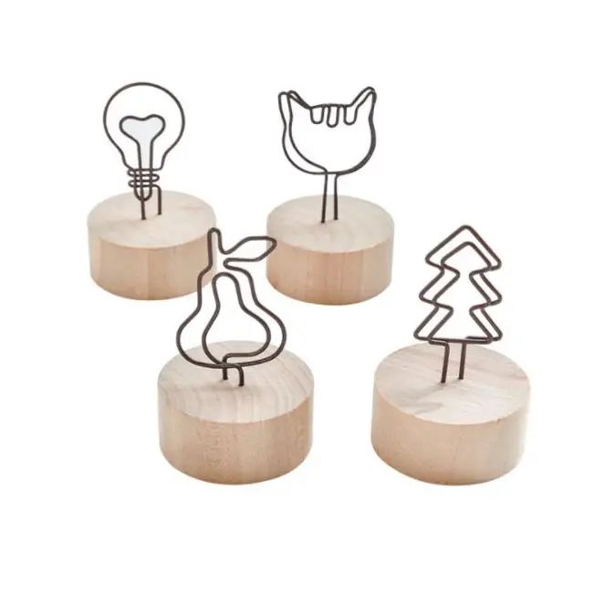 factory business card clip holder wooden sring clip