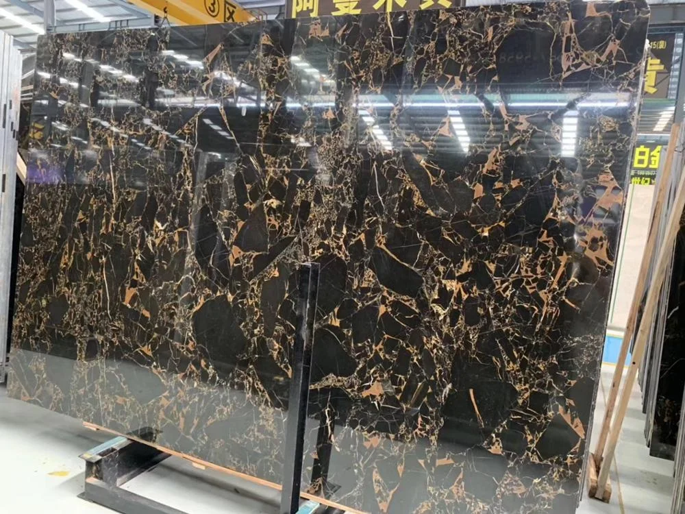 Горячая распродажа! Китайский золотистый мрамор Portoro черные и золотистые мраморы