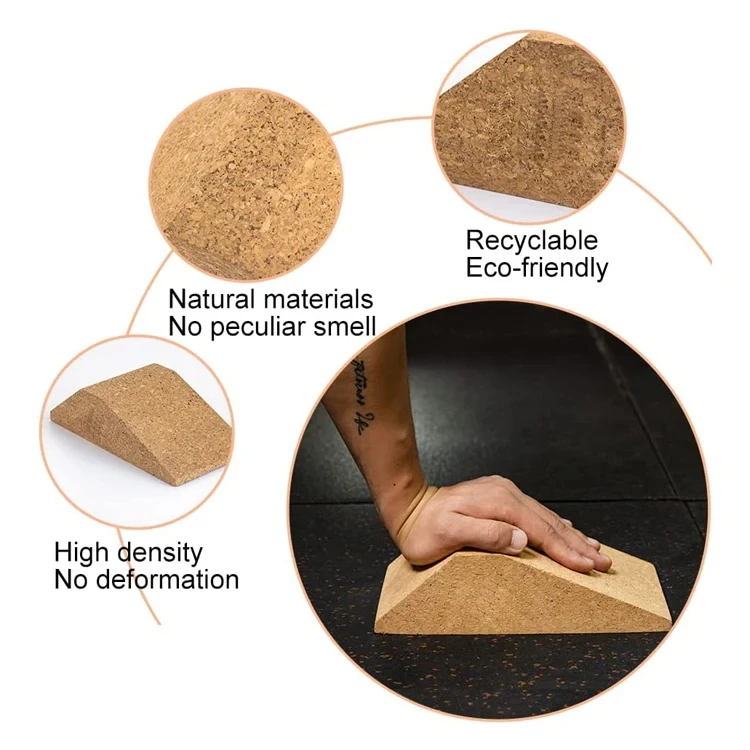 Sports Accessories Indoor Fitness Cork Squat Wedge Block Wooden Yoga Incline Slant Board Calf Stretcher