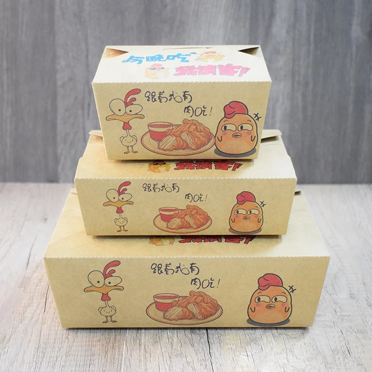 Custom kraft paper chicken noodle container packing disposable take away lunch chinese food packaging box for restaurant