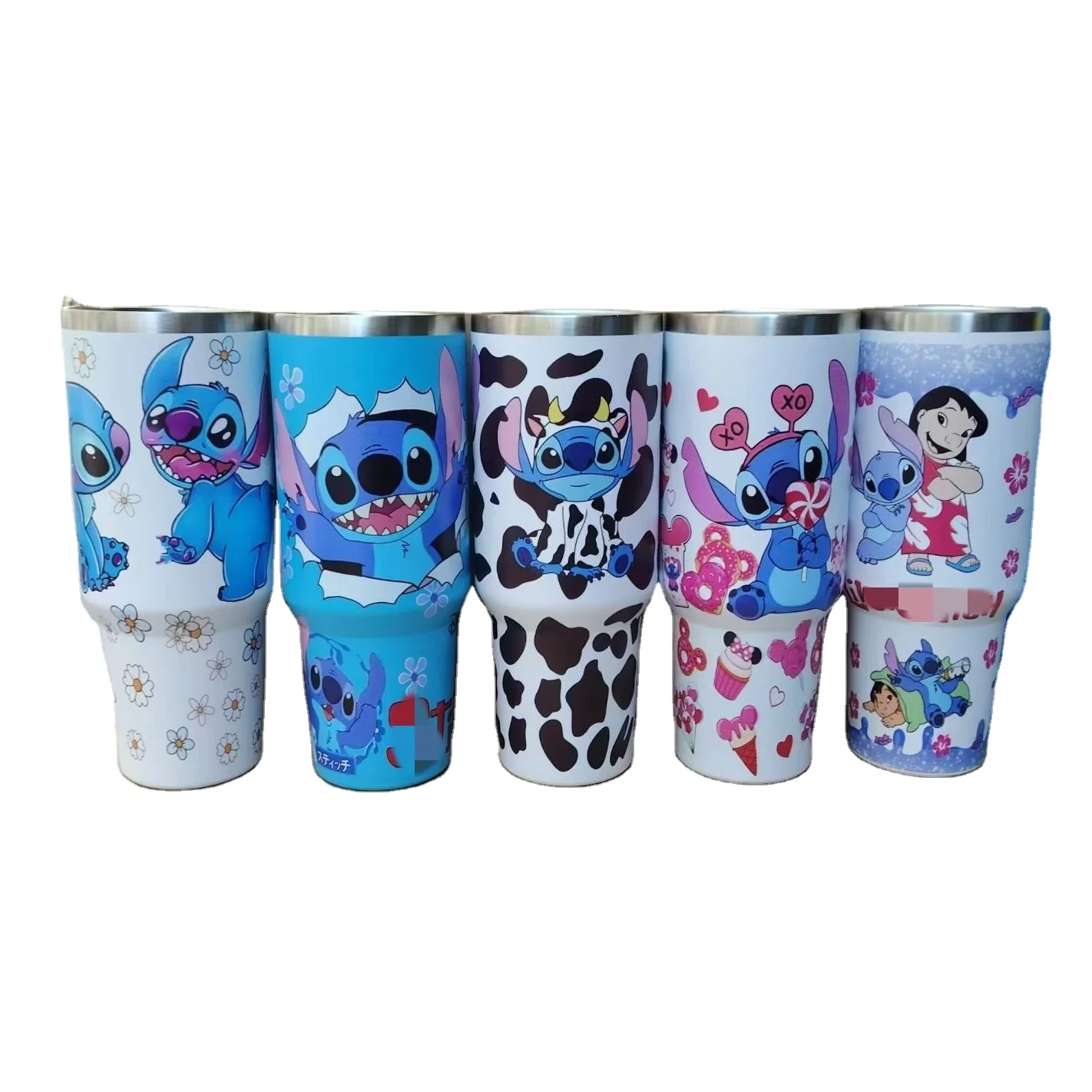 Yubon new cartoon stitches 40Oz tumbler with handle water cup water bottles stainless steel vacuum metal cup travel coffee mug