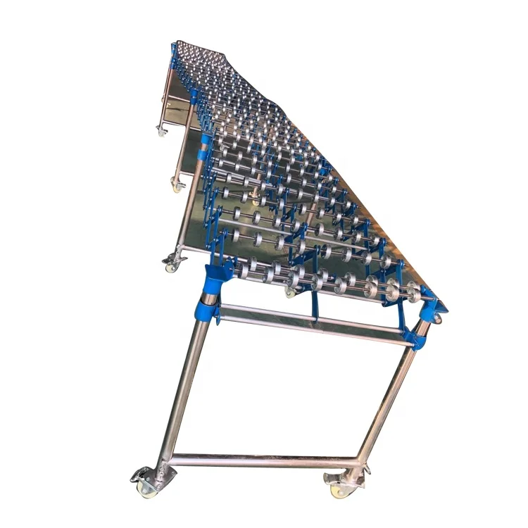 
Plastic Wheel Manual Gravity Expandable Roller Conveyor For Container Unloading Conveyor 