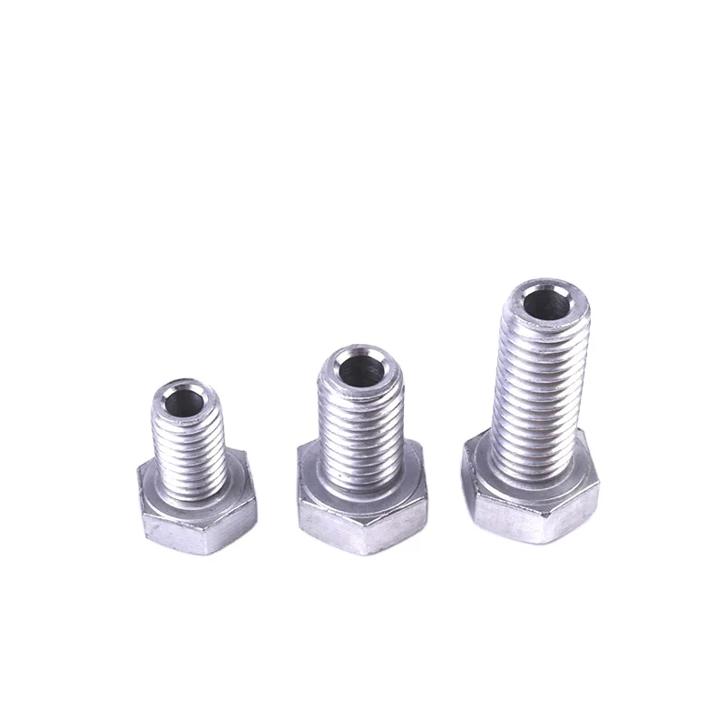 Custom Hex Bolt Hexagon outer hollow screw 304 stainless steel hollow Hexagon bolt face mask machine thread through hole screw