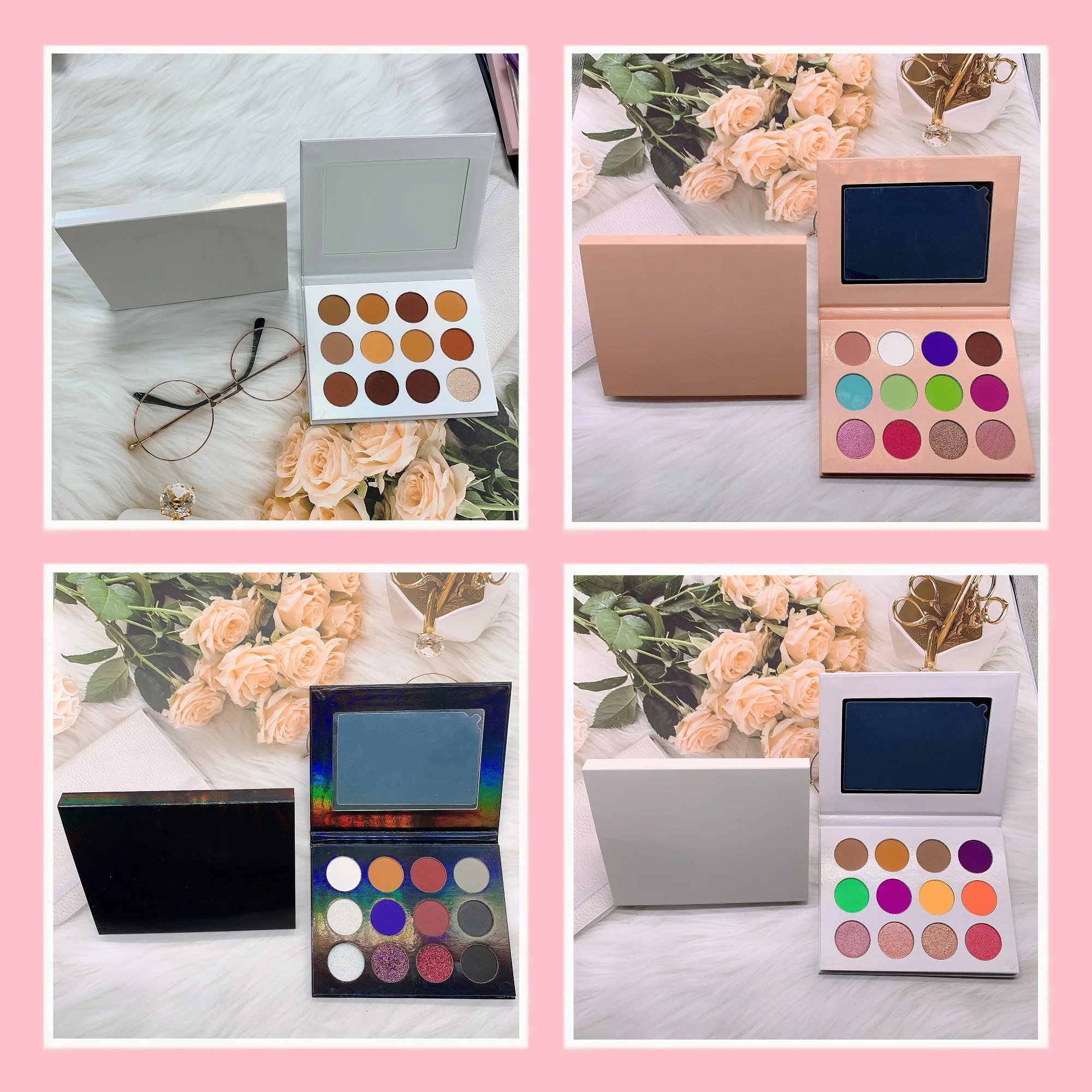 Pick Your Own Colors Eyeshadow Private Label Whosale Empty Makeup Cardboard Eyeshadow Palette