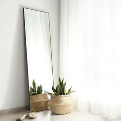 BEAUTME Stand Over Door Mirror Wall Hanging HD Silver Glass Rectangle Full Body Mirror Full Length