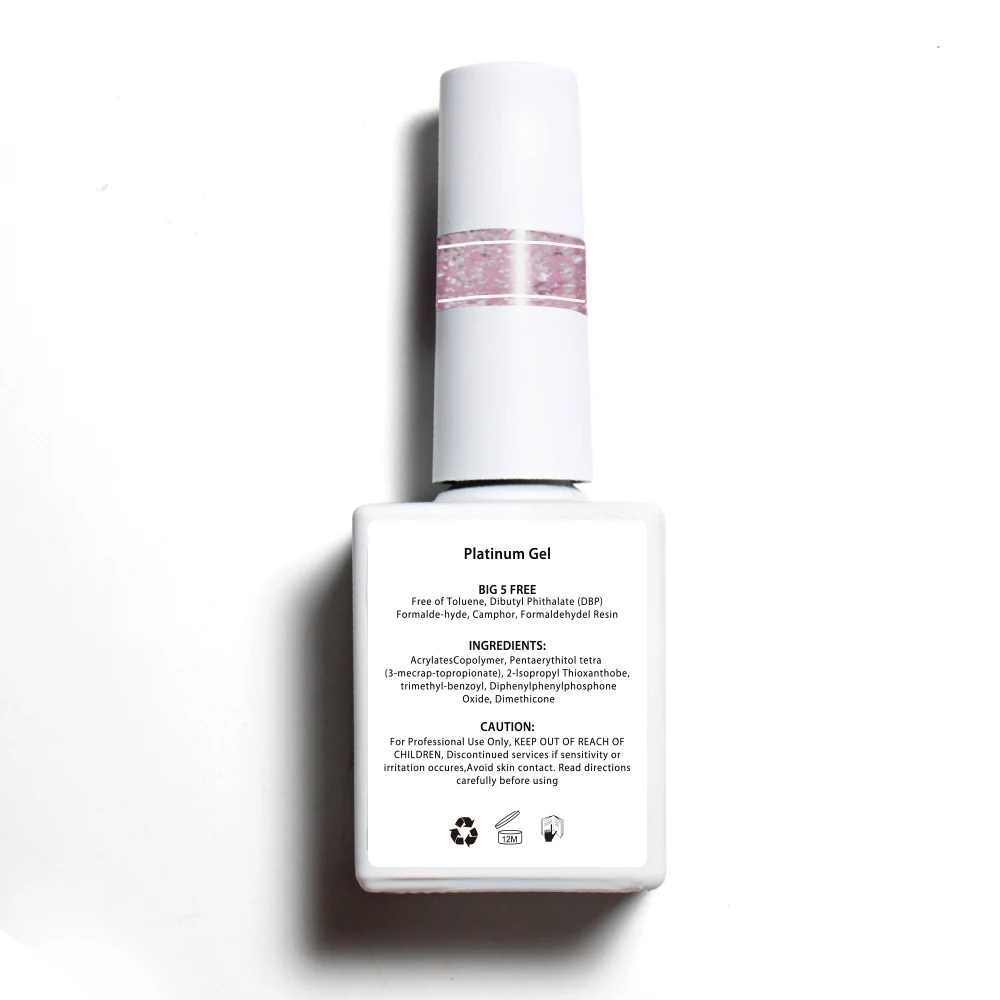 SDC Biola Private Label UV Gel Nail Gel Polish Super Shine Glitter Platinum Gel Polish