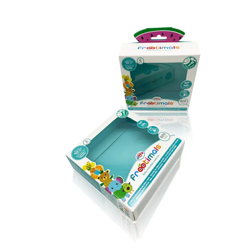 Custom Design Eco-Friendly Paper Packaging Box for Kids Toy & Baby Products Packaging with Clear PVC Window Recyclable Paper Box