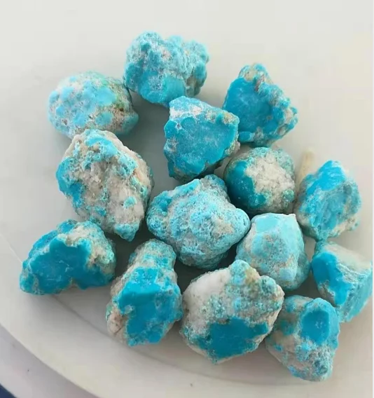 Wholesale Natural Crystal Kallaite Crushed Turquoise Rough Stone For Jewelry Making