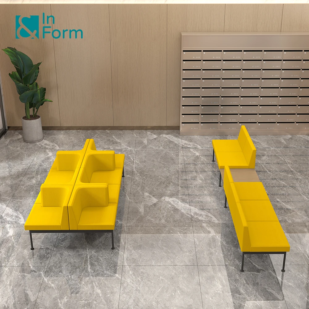 Contract Furniture Commercial Clinic Hospital Dental Department Waiting Reception Area Sectional Modular Corner Sofa Set
