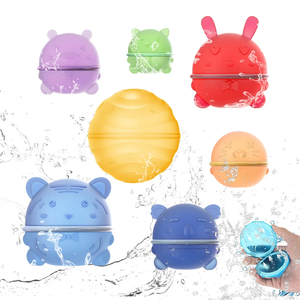 2024 New Silicone Quick Fill Self Sealing Splash Balls Refillable Reusable Water Bomb Balloons For Kids Water Fight