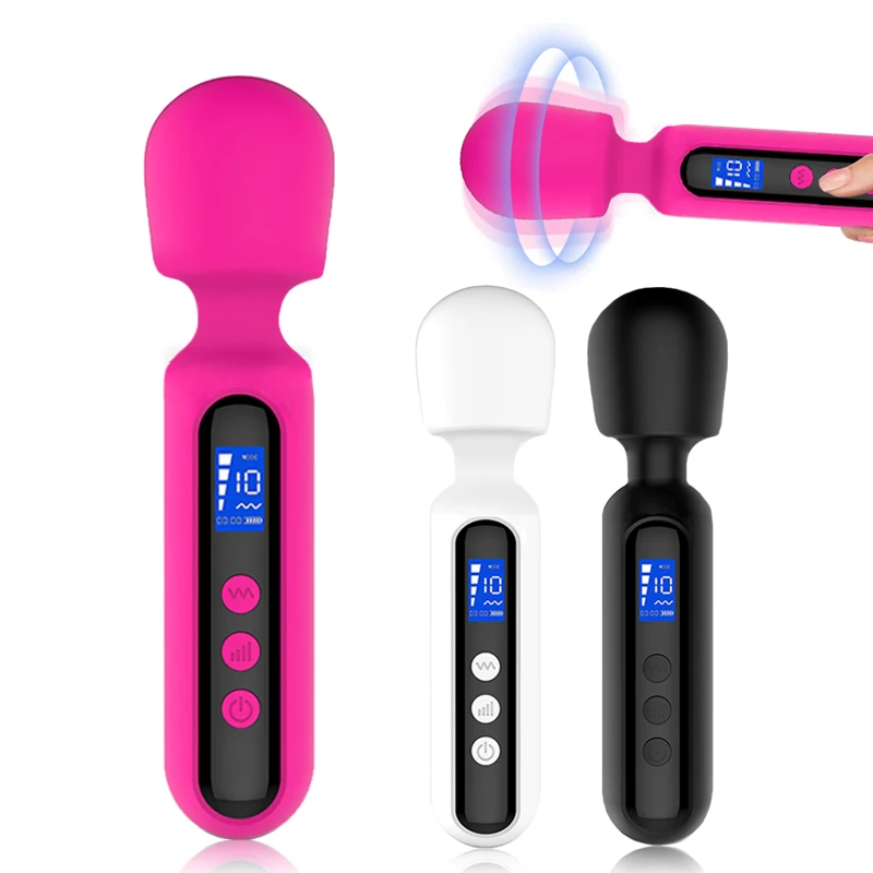 Lcd Display Japanese Av Sex Massager Personal Magic Vibrator Wand Stimulator Clit Vagine Mini Massager Wand Vibrator