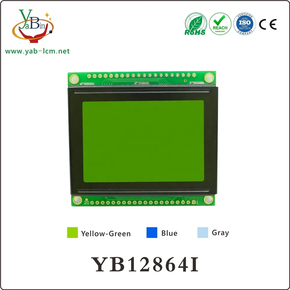 128X64 с контроллером Ks0108, синий/желто-зеленый экран, 12864 Графический ЖК-модуль для светодиодной подсветки